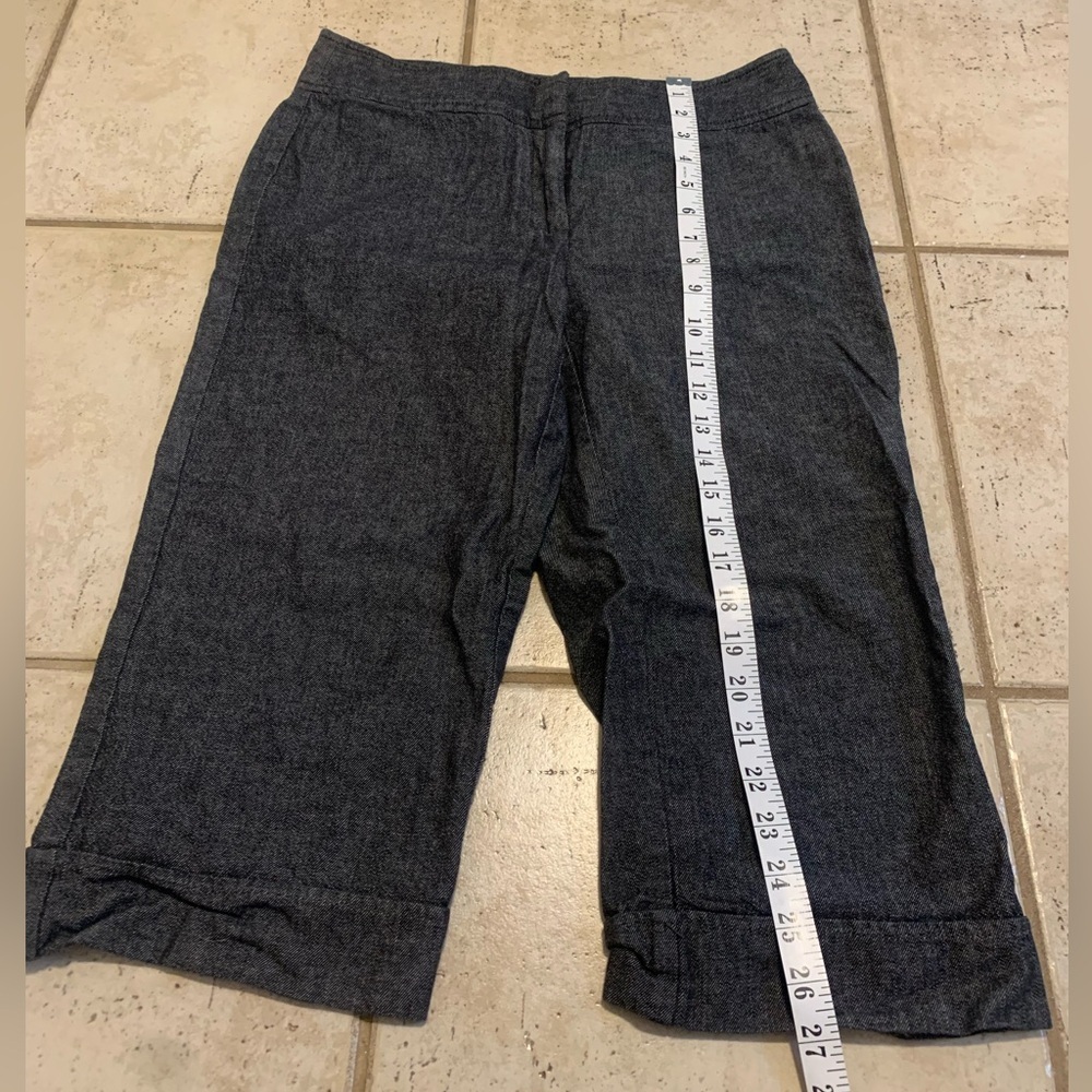 Dalia Collection Wide-Leg Cropped Culotte Pants - Gray Denim - Size 6 - Picture 5 of 5